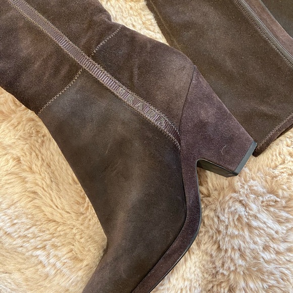PRADA gently used knee high chocolate brown western boots size EU 37 US 6.5 - Picture 9 of 15